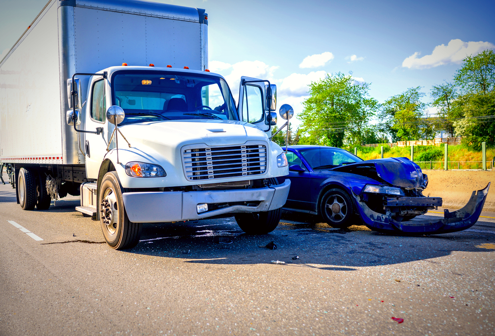 Big rig in an auto accident